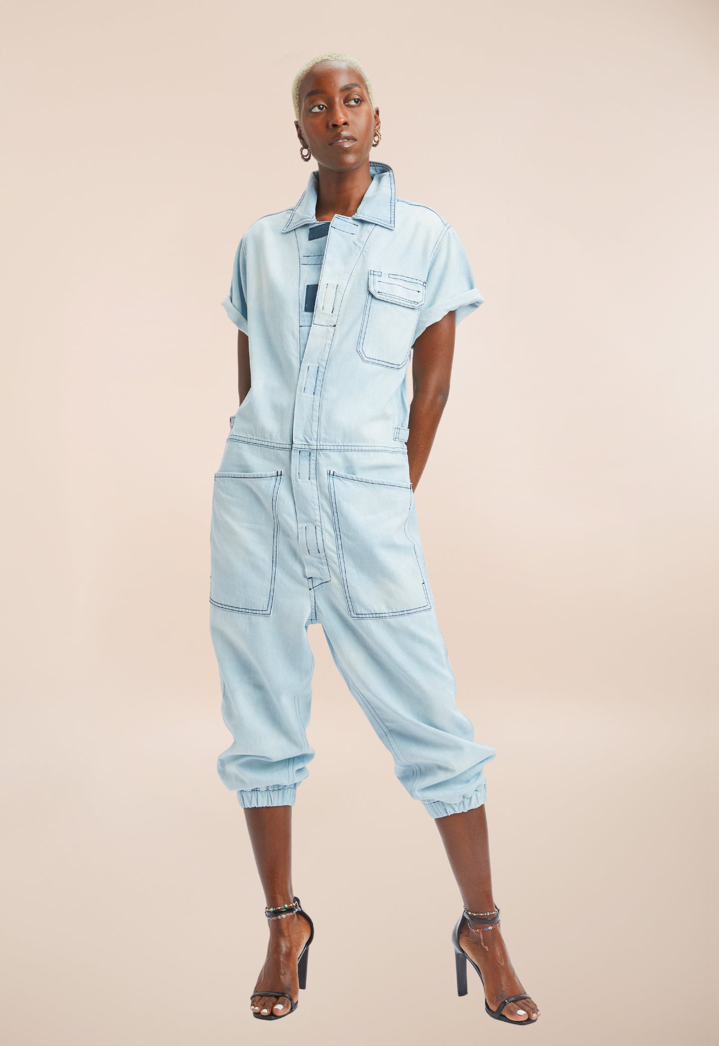 REBELLE RAZOR Short Sleeve Jumpsuit