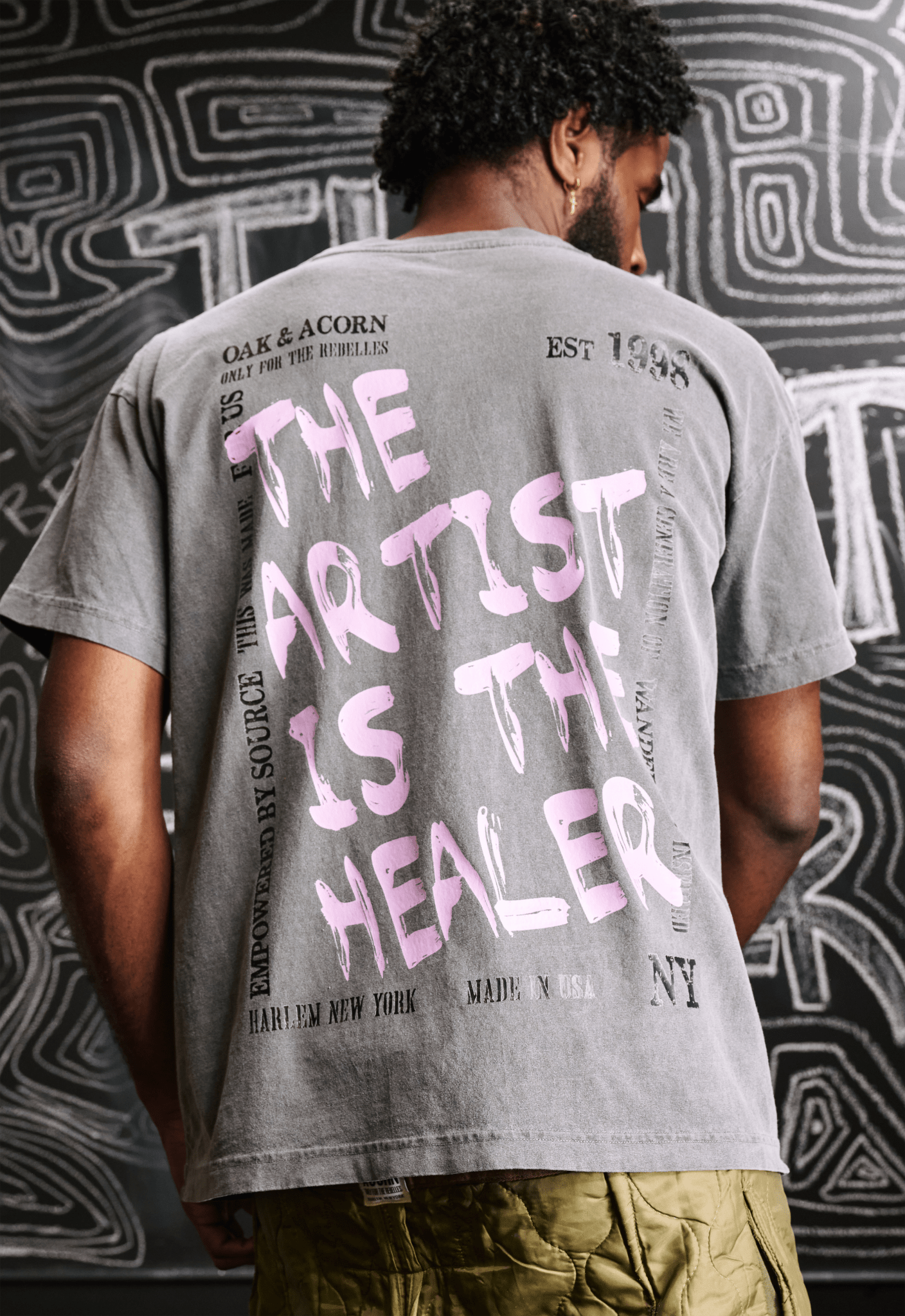 'The Artist is the Healer' Oversized Tee - Oak & Acorn ~ Only for the Rebelles